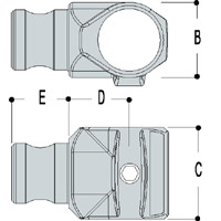 Type L114 Swivel Tee eliminates the need for specially drilled 
	angle fittings.