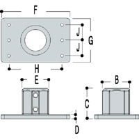 Type L148 Heavy Duty Rectangular Flange has two socket set screws in the
vertical socket to give greater stability to the upright.