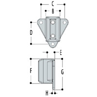 Type L68 Wall Flange is made so that the upright cannot drop through 
	the socket.