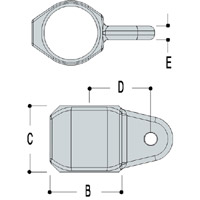 Type LM50 Single Socket Member can be used to attach flat panels to
tubular structures.