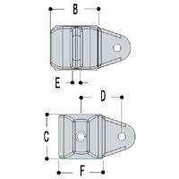 Type LM52 Male Corner Swivel Socket Member can also be used for
attaching flat panels to tubular structures.