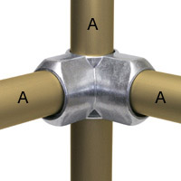 Type L21 Side Outlet Tee are often paired with Type L20 to give
a 90-degree corner joint for the middle rail of safety-railing and other rectangular structures.