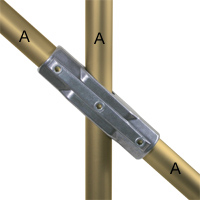 Type L30 30 to 45 Degree Adjustable Cross fitting can be used for railing on
staircases between the mid-rail and intermediate upright which is required to remain vertical.