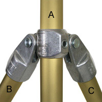 Type LC52 Corner Swivel Socket is a complete combination fitting consisting
of two LF50 and one LM52.