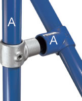 Type 114 Swivel Tee is an interal swivel fitting, designed to accomodate varying angels on handrailing to staircases, ramps or bracing.