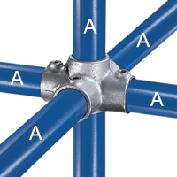 Type 40 Four Socket Cross is most frequently used in multiple upright structures to tie a center upright with horizontal pipe in four directions.