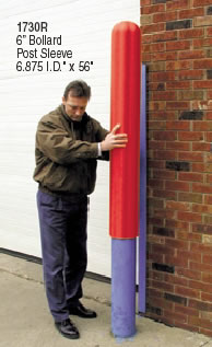 red bollard post sleeve