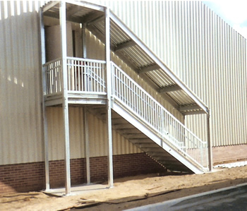 galvanized ibc stair landing