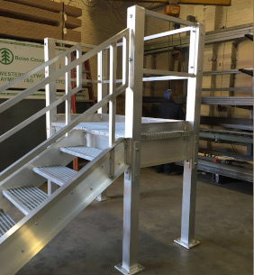 Above View of Aluminum Prefabricated Stair Landings